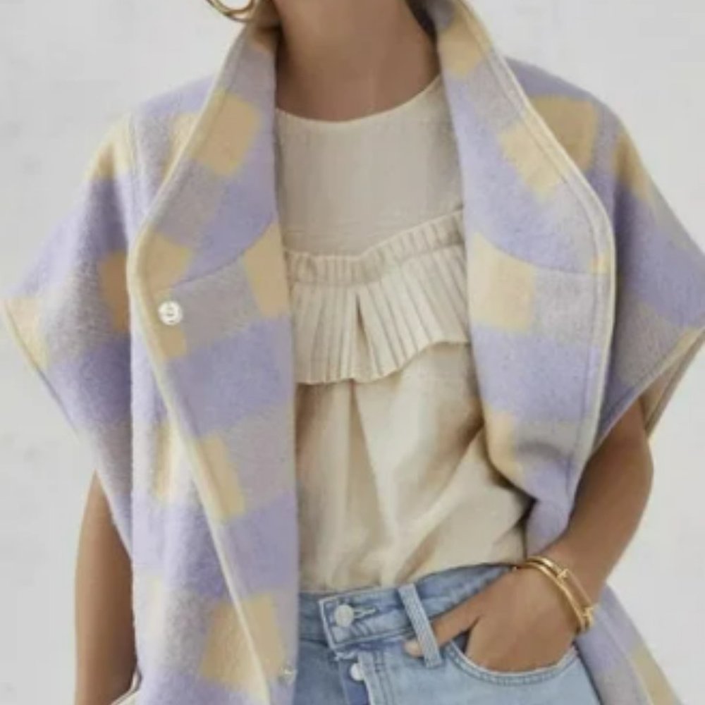 Anthropologie Plaid Cape -one size - Picture 8 of 8
